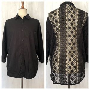 RVCA Lace Back Button Down